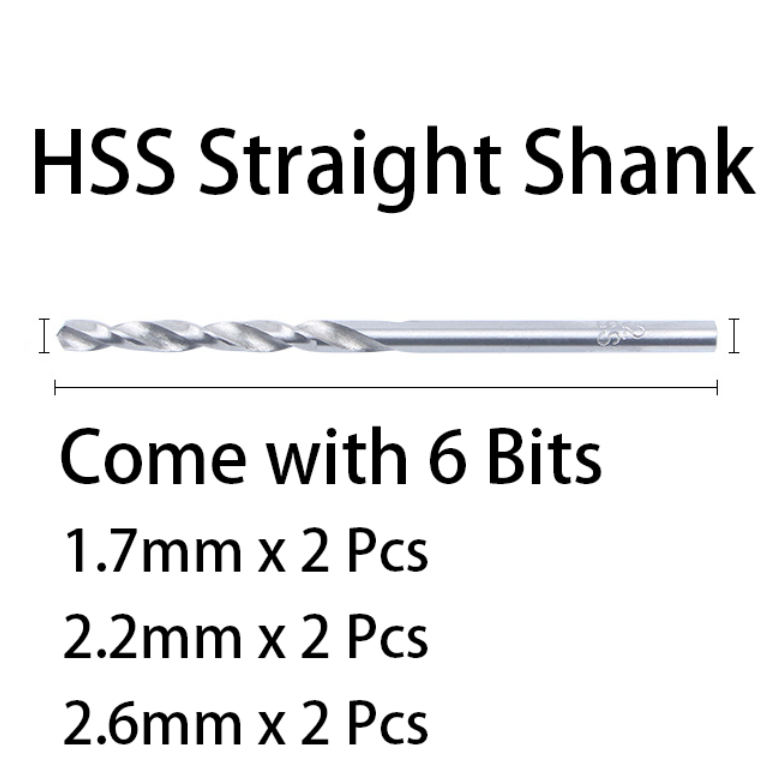 Precision Hand Drill Set with 6pcs HSS Twist Drill Bits – Manual Pin Vise Tool for Jewelry, Resin, Wood & DIY Crafts (1.7/2.2/2.6mm)