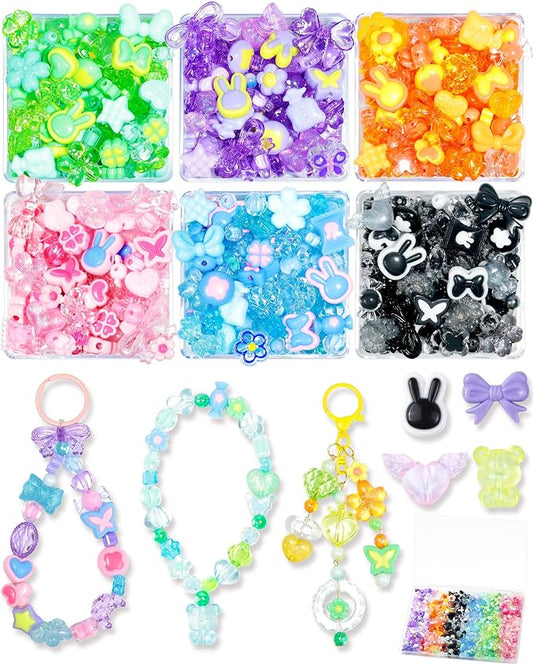FIVEIZERO 480PCS Assorted Acrylic Beads for Jewelry &amp; Bracelet Making